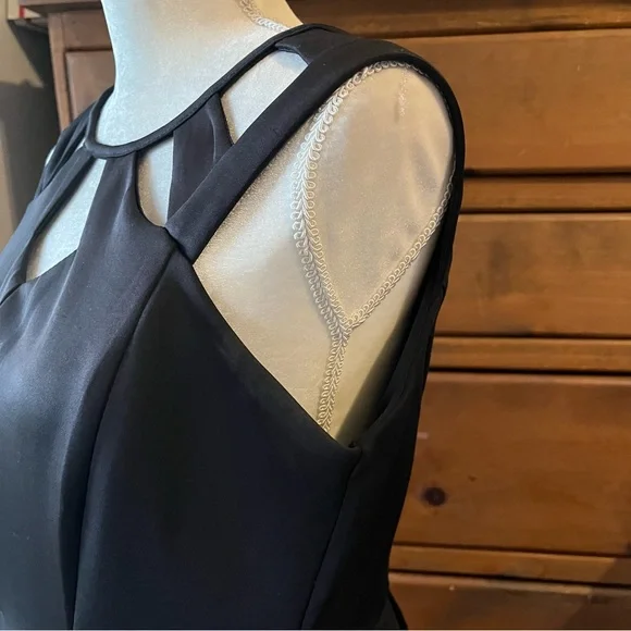 Sweet Storm L Black Dress Cut Outs Fit & Flare CUTE - Picture 4 of 6